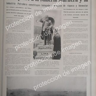 AFICHE ANTIGUO, REFINERIA DE ZORRITOS, PERU 1937