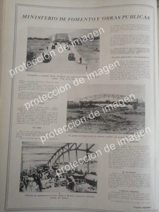 AFICHE ANTIGUO, INAUGURAN PUENTE DEL EJERCITO, LIMA, PERU. 1937