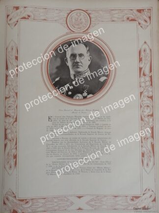 AFICHE ANTIGUO, GENERAL FEDERICO HURTADO ALCAZAR 1936 MILITARES DE PERU