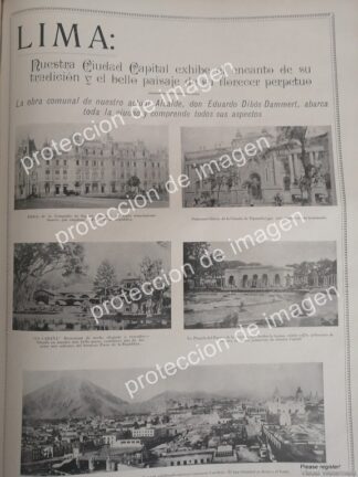 CARTEL ANTIGUO, LUGARES DE LIMA PERU EN 1936
