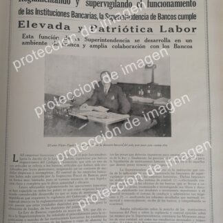 CARTEL ANTIGUO,  VICTOR FIGARI CAMOGLI, REGULADOR BANCARIO DE PERU 1935