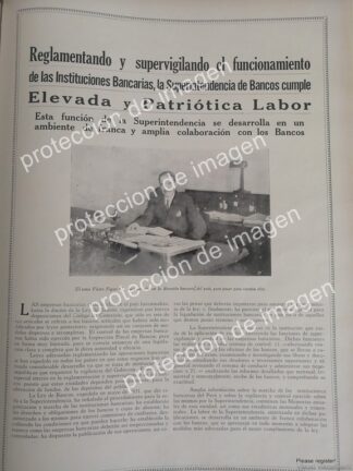 CARTEL ANTIGUO,  VICTOR FIGARI CAMOGLI, REGULADOR BANCARIO DE PERU 1935