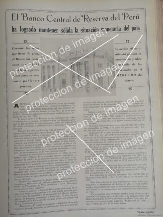 CARTEL ANTIGUO,  EL BANCO CENTRAL DE PERU 1936