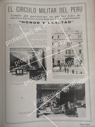 CARTEL ANTIGUO, INAUGURAN EL CIRCULO MILITAR DE PERU, PLAZA SAN MARTIN, 1936