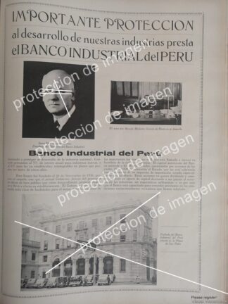 CARTEL ANTIGUO, AUGUSTO MAURER, INICIA OPERACIONES EL BANCO INDUSTRIAL DE PERU. 1936
