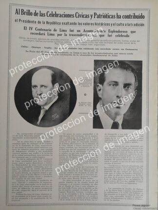 AFICHE ANTIGUO, LUISA GALLO PORRAS /4TO CENTENARIO DE LIMA 1936 PERU