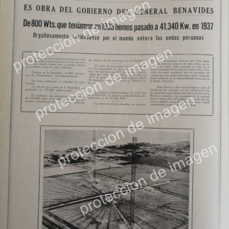 AFICHE ANTIGUO, INAUGURAN RADIO NACIONAL DEL PERU. 1937