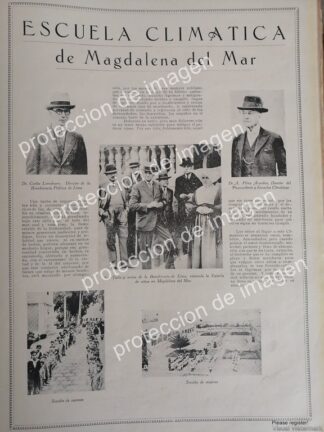 AFICHE ANTIGUO DE PERU, ESCUELA DE MAGDALENA DEL MAR 1937