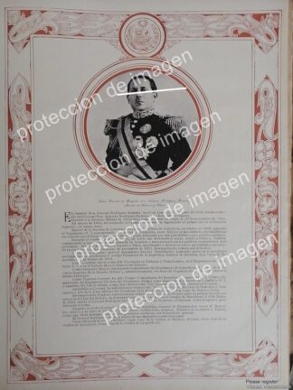 AFICHE ANTIGUO DE PERU, GENERAL. ANTONIO RODRIGUEZ RAMIREZ. 1937 / Militares