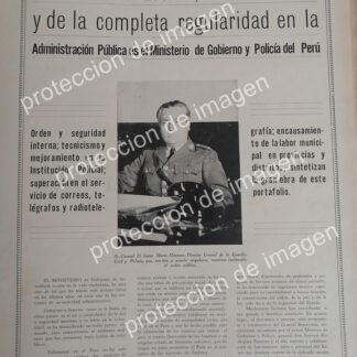 AFICHE ANTIGUO DE PERU, ISAIAS MORON MARQUEZ 1937, DIR. DE POLICIA