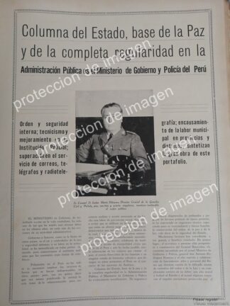 AFICHE ANTIGUO DE PERU, ISAIAS MORON MARQUEZ 1937, DIR. DE POLICIA