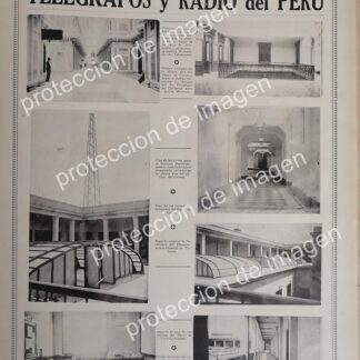 AFICHE ANTIGUO, CORREO TELEGRAFOS Y RADIO DEL PERU 1937