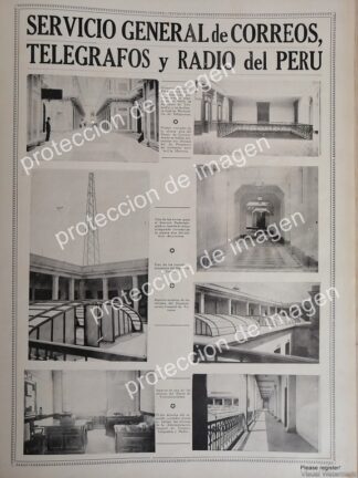 AFICHE ANTIGUO, CORREO TELEGRAFOS Y RADIO DEL PERU 1937