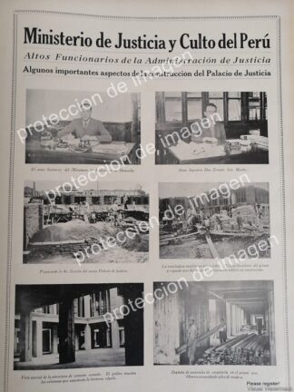 AFICHE ANTIGUO, PALACIO DE JUSTICIA DE PERU 1937