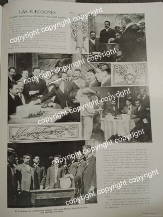 HOJA PRENSA ANTIGUA 1911 FRANCISCO I MADERO Y LEON DE LA BARRA VOTANDO /POLITICOS