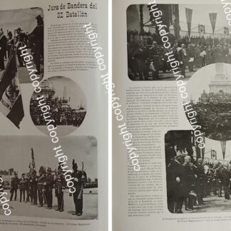 HOJA DE PRENSA ANTIGUA 1911 PRESIDENTE Y JURA DE BANDERA DEL BATALLON 32 /MILITARIA