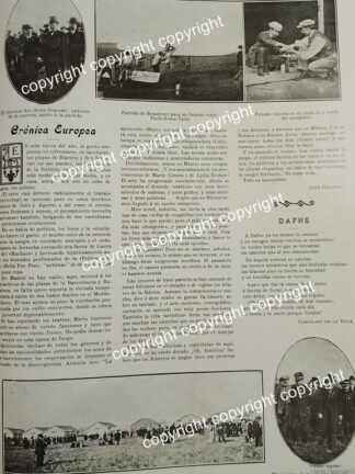 HOJA DE PRENSA ANTIGUA 1911 VUELO PARIS - ROMA -TURIN DE ANDRE BEAUMONT / AVIACION /PILOTOS