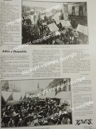 HOJA DE PRENSA ANTIGUA 1911 FIESTA EN SANTA MARIA LA RIVERA /LDM