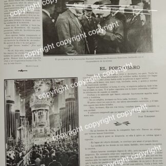 NOTA DE PRENSA ANTIGUA 1911 FRANCISCO SOMELLERA, CONVENCION NACIONAL CATOLICA /RELIGION