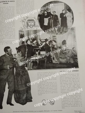 NOTA DE PRENSA ANTIGUA 1911 TEATRO ARBEU Y VIRGINIA FABREGAS / TEATROS ARTISTAS
