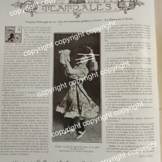 NOTA DE PRENSA ANTIGUA 1911 ACTRIZ MARIA CONESA EN LA OBRA " LA MORUCHA" Y MAS /ARTISTAS