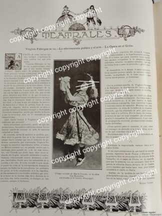 NOTA DE PRENSA ANTIGUA 1911 ACTRIZ MARIA CONESA EN LA OBRA " LA MORUCHA" Y MAS /ARTISTAS