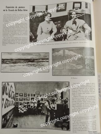 HOJA DE PRENSA VINTAGE 1911 EXPOSICION DE LOS PINTORES ARMANDO GARCIA NUÑEZ Y LUZ GALLEGOS