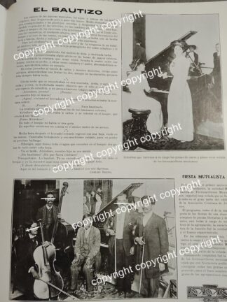 HOJA DE PRENSA ANTIGUA 1911 ORQUESTA ABUNDIO MARTINEZ . CIRCULO MUTUALISTA / MUSICOS