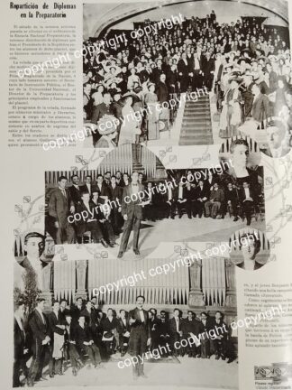 HOJA DE PRENSA ANTIGUA 1911 EL PRESIDENTE EN LA GRADUACION ESCUELA NACIONAL PREPARATORIA /ESCUELAS
