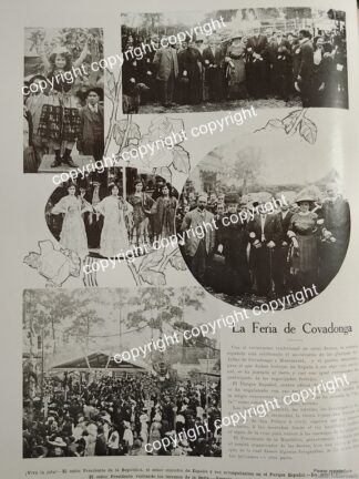 HOJA DE PRENSA ANTIGUA 1911 FIESTAS DE COVADONGA PARQUE ESPAÑOL CDMX /LDM