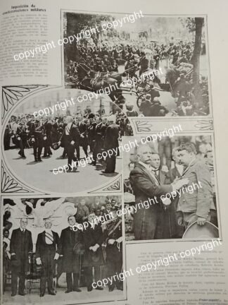 HOJA PRENSA ANTIGUA 1911 LEON DE LA BARRA CONDECORA MILITARES EN LA ALAMEDA /MILITARES