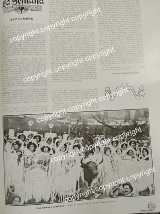 HOJA PRENSA ANTIGUA 1911 MUJERES DE LA COLONIA ESPAÑOLA EN MEXICO /ASM