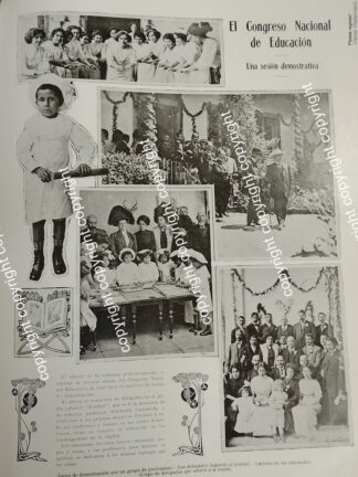 HOJA PRENSA ANTIGUA 1911 JARDIN DE NIÑOS. FROEBEL . DIR. ESTEFANIA CASTAÑEDA /ESCUELAS
