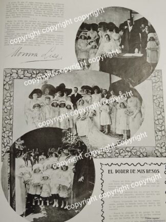 HOJA PRENSA ANTIGUA 1911 BODA MIRAMON FORTUÑO /ASM ( CARMEN FORTUÑO)