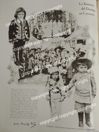 HOJA PRENSA ANTIGUA 1911 UNA KERMESSE EN COYOACAN /LDM