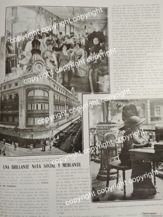 HOJA PRENSA ANTIGUA 1911 EL PALACIO DE HIERRO INAUGURA SECCION / TIENDAS