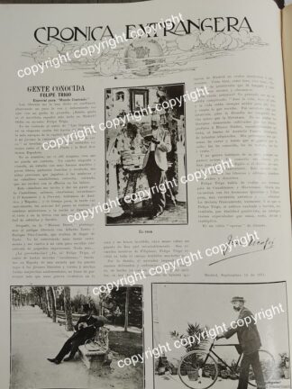 AFICHE ANTIGUO 1911 EL NOVELISTA FELIPE TRIGO / ESCRITORES