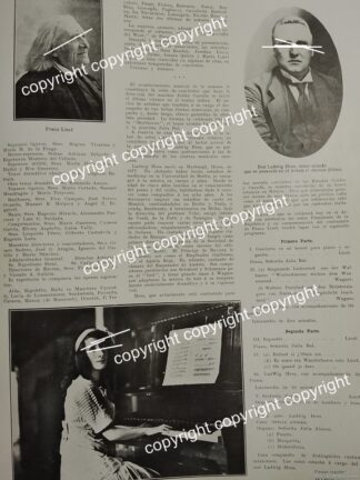 AFICHE ANTIGUO 1911 LA PIANISTA JULIA BAL Y HER LUDWIG HESS EN MEXICO /MUSICOS