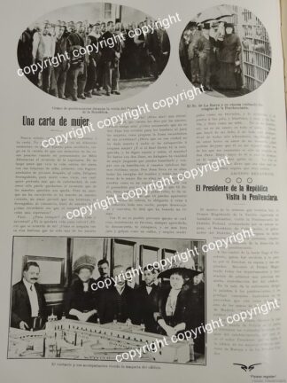 AFICHE ANTIGUO 1911 EL PRESIDENTE EN AL PENITENCIARIA / LDM