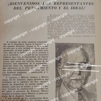 HOJA DE PRENSA ANTIGUA 1941- DR. HABIB ESTEFANO LLEGA A MEXICO / MEDICOS