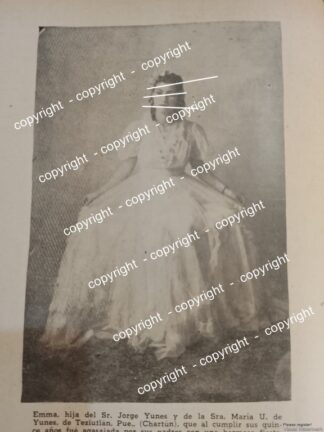 AFICHE ANTIGUO QUINCEAÑERA DE EMMA YUNES 1941 ( COMUNIDAD LIBANESA )