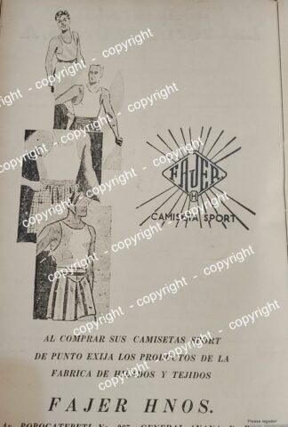 AFICHE DE PUBLICIDAD ANTIGUA. FABRICA DE ROPA FAJER HNOS. CAMISAS FAJER 1941