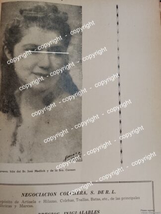 HOJA DE PRENSA ANTIGUA. NOTA: GENOVEVA MEDLICH 1941 ( DE JOSE MEDLICH )