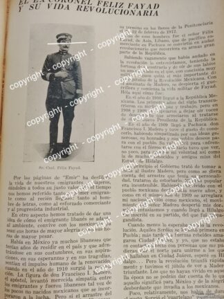HOJA DE PRENSA ANTIGUA. SOBRE EL CORONEL. FELIX FAYAD 1941 / ASM