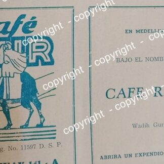 PUBLICIDAD ANTIGUA. CAFE EMIR Y CAFE REGIO 1941 ( DE SALOMON Y WADIH GURAIEB ) /restaurantes