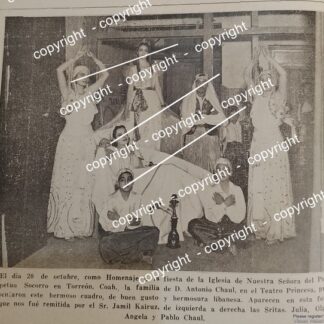 HOJA DE PRENSA ANTIGUA. LA FAMILIA CHAUL DE TORREON, TEATRO PRINCESA. 1941 /ASM