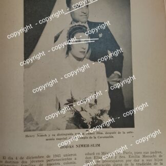 AFICHE ANTIGUO. BODA NIMEH SLIM 1941 (HENRY NIMEH) ASM