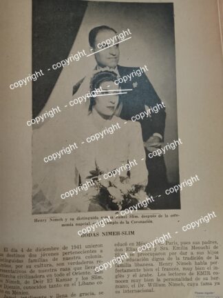 AFICHE ANTIGUO. BODA NIMEH SLIM 1941 (HENRY NIMEH) ASM