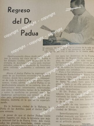 AFICHE ANTIGUO. DR. JOSE PADUA 1941 ( COMUNIDAD LIBANESA) /MEDICOS