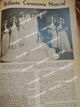 AFICHE ANTIGUO. BODA. PATJANE NICOLAS 1941 ( COMUNIDAD LIBANESA) ASM